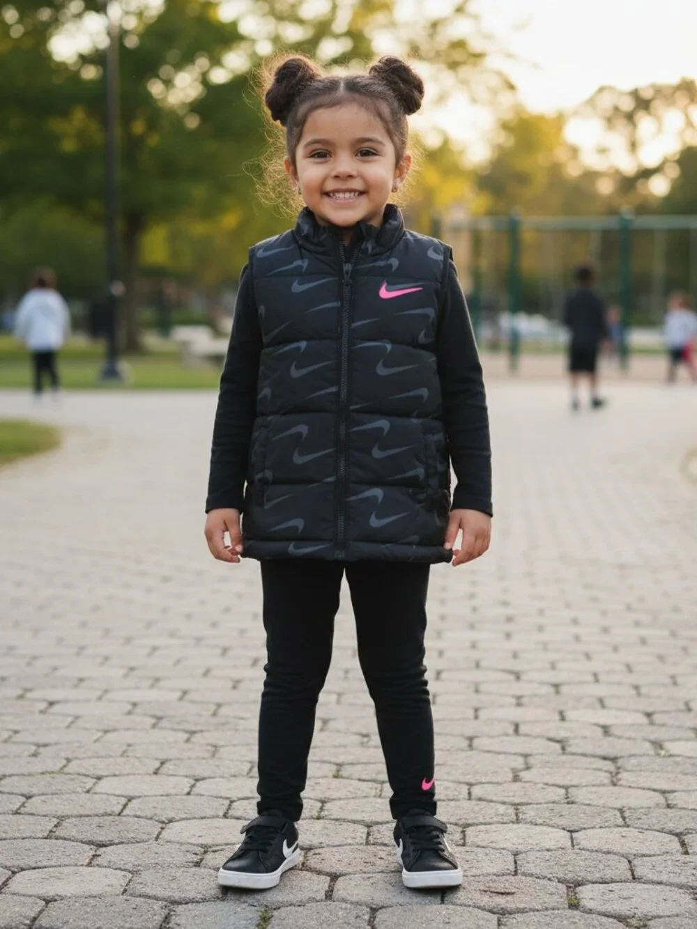 Nike Puffer Jacket & Pants Set NWT Black Logo Print 4T 2-Piece Outfit